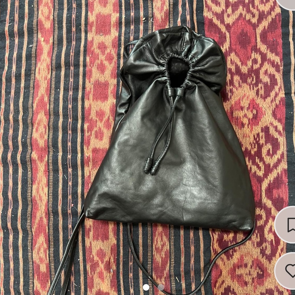 Cleobella Leather Drawstring Backpack In Black - image 1